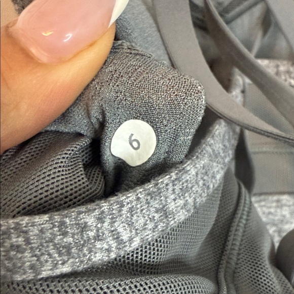 Lululemon Grey Criss cross back Strappy racerback workout top - 6 - Picture 5 of 5